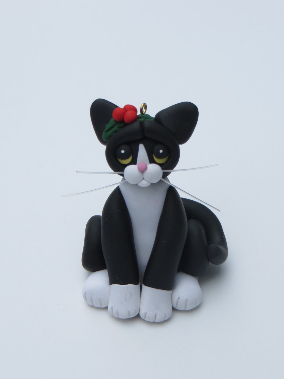 tuxedo cat christmas ornament polymer clay tuxedo cat christmas ornament polymer clay