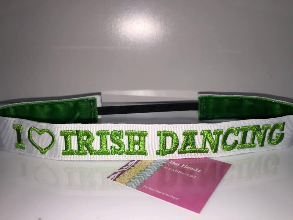 Custom Embroidered Personalized I LOVE Irish Dancing NonSlip Headbands