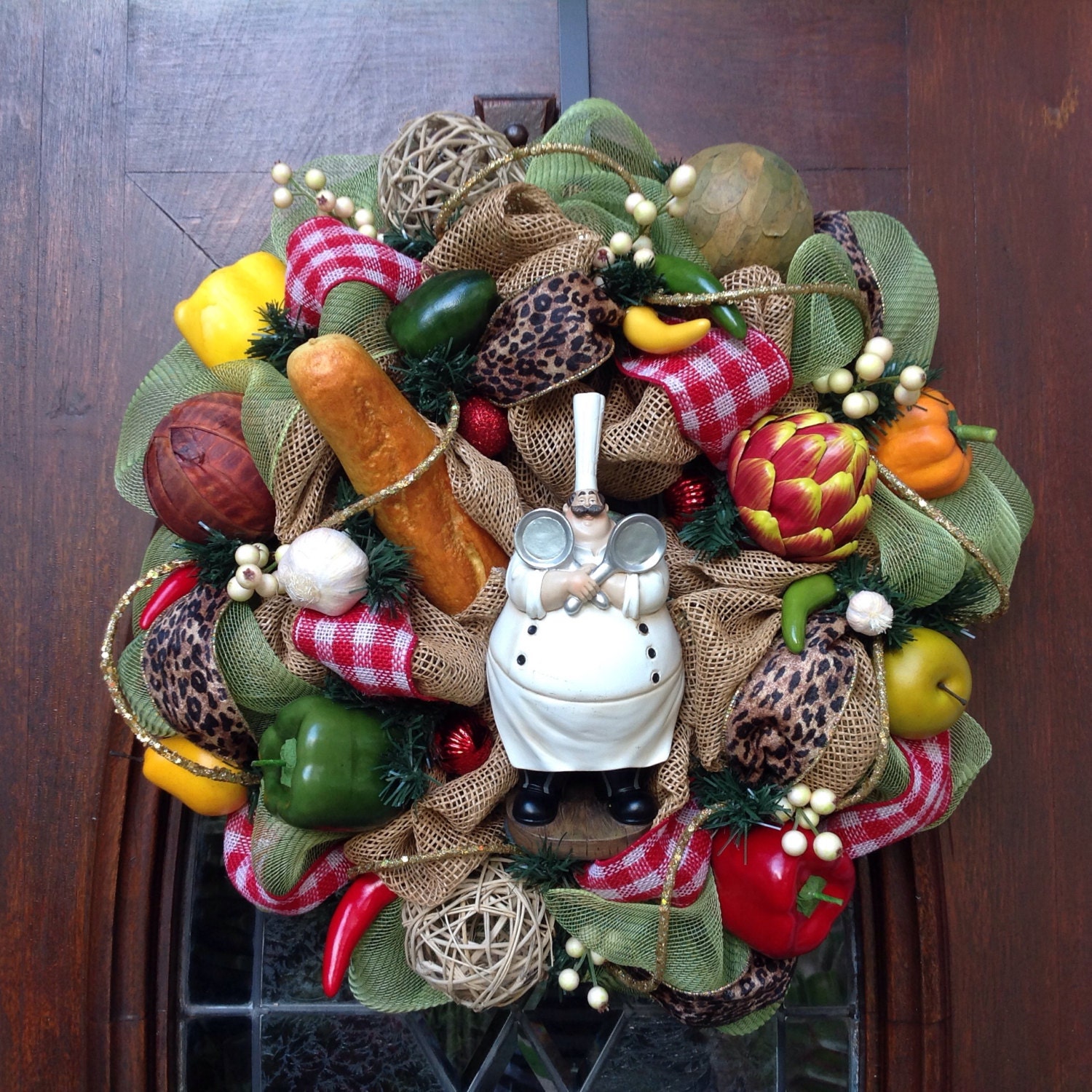 Happy Chef Kitchen Wreath by HertasWreaths on Etsy