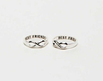 A pair of Infinity Best Friend Ring