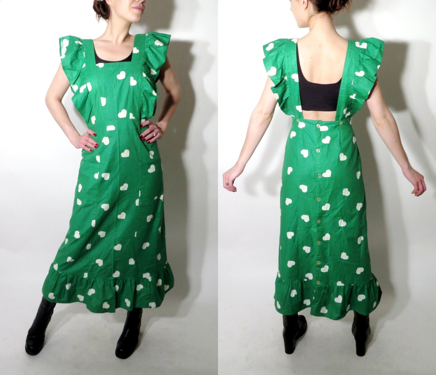 Vintage Green Heart Kitchen Dress Haute Juice