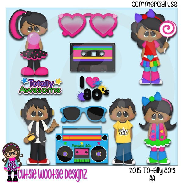 2015 Totally 80's AA African American Clip art Clipart