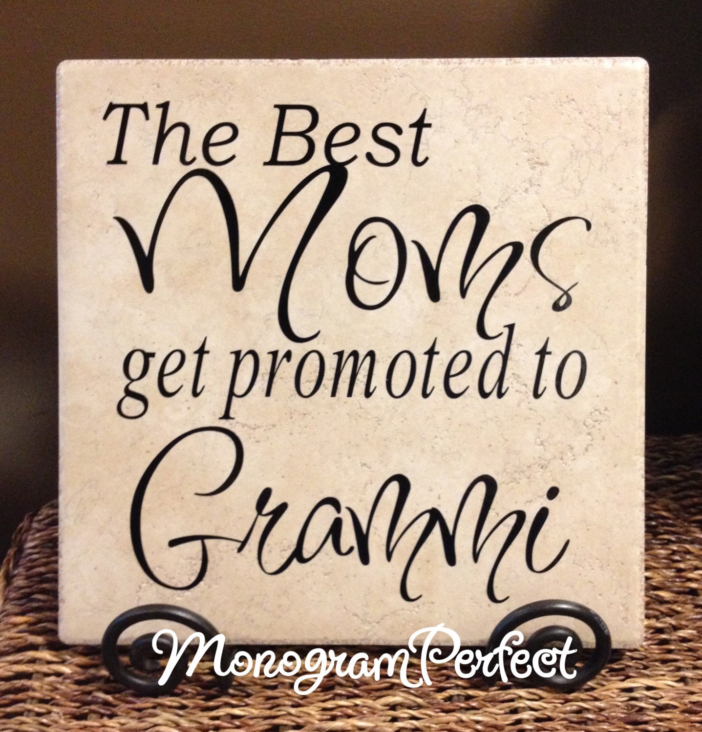 The Best Moms Get Promoted to Grammi Vinyl Art Decorative Tile