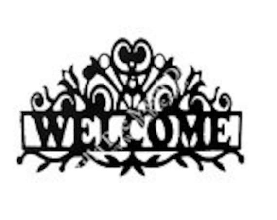Fancy Welcome Metal Sign by RillaBee on Etsy