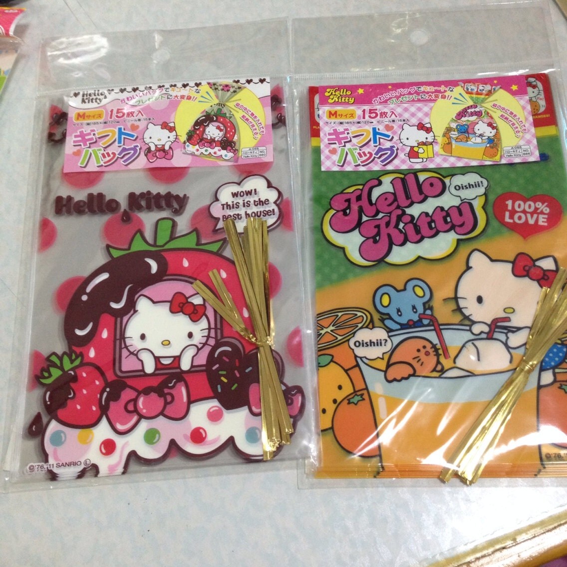 15 pcs Sanrio Japanese Transparent Plastic Gift /Party Bags