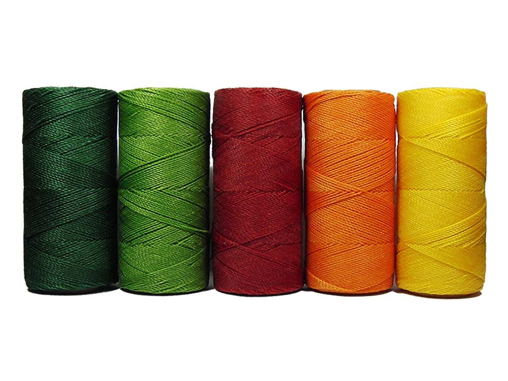 Waxed Cord Macrame Cord Linhasita Set of 5 Colors 10 by kindez