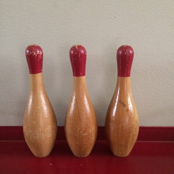 Bowling pins small wood bowling pins set of three