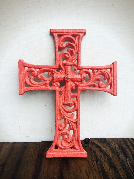 BOLD floral scroll cross // decorative crosses // metal wall