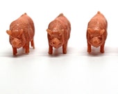 Vintage Pig*Plastic Pink Pig*Miniature Pig*Farm Animals*6 Little Pigs