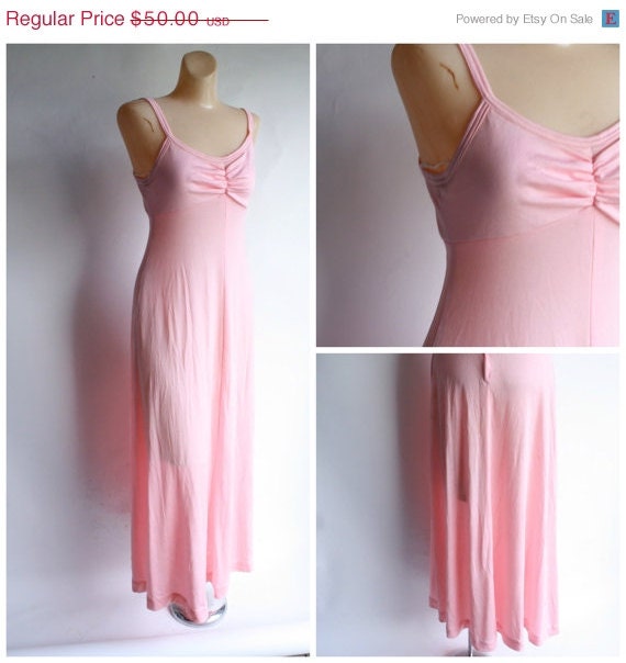 Sale Vintage Dress-1970's Dress-Vintage Prom Dress-Pink Maxi Dress ...