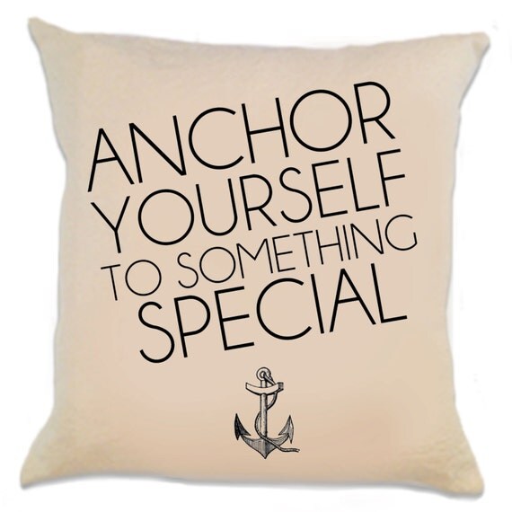 Anchor Pillow Anchor Yourself to Something by VintageAffairStudio