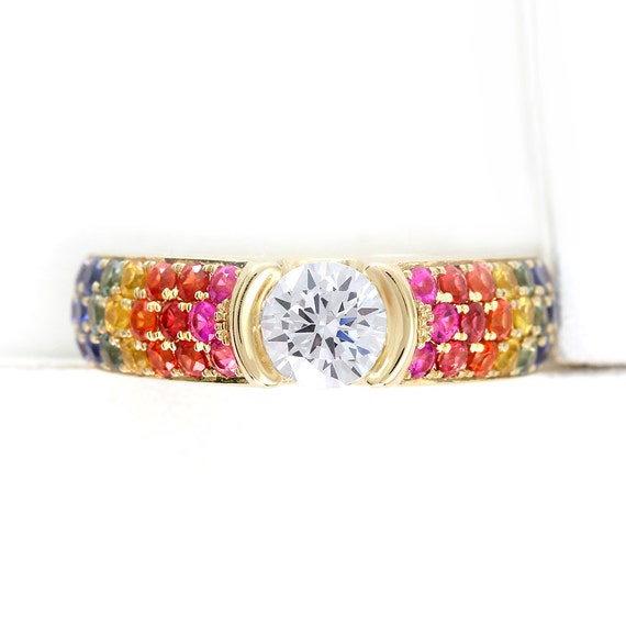 Gay Mens Diamond Engagement Ring Wedding Band 14K by Equalli