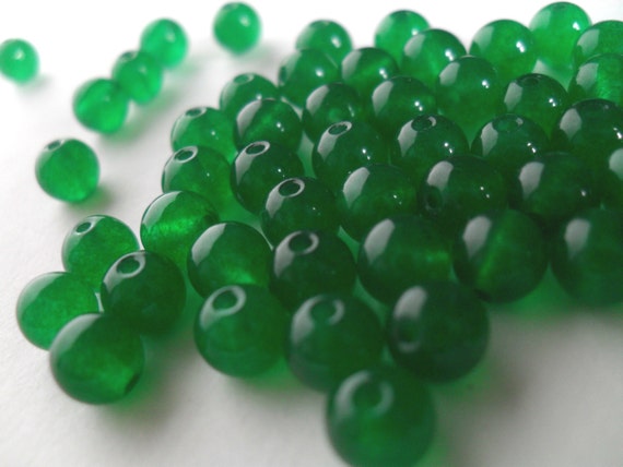 Emerald Gemstone Beads Green Gem Bead 50 by NaturesTreasureShop