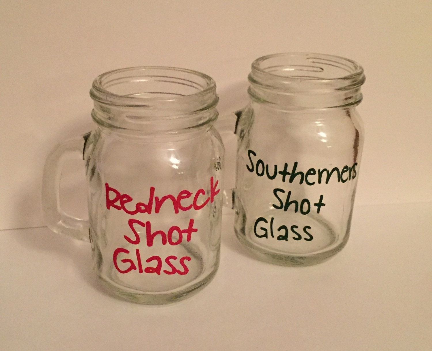 Mason Jar shot glasses by DesignsByMillie1 on Etsy