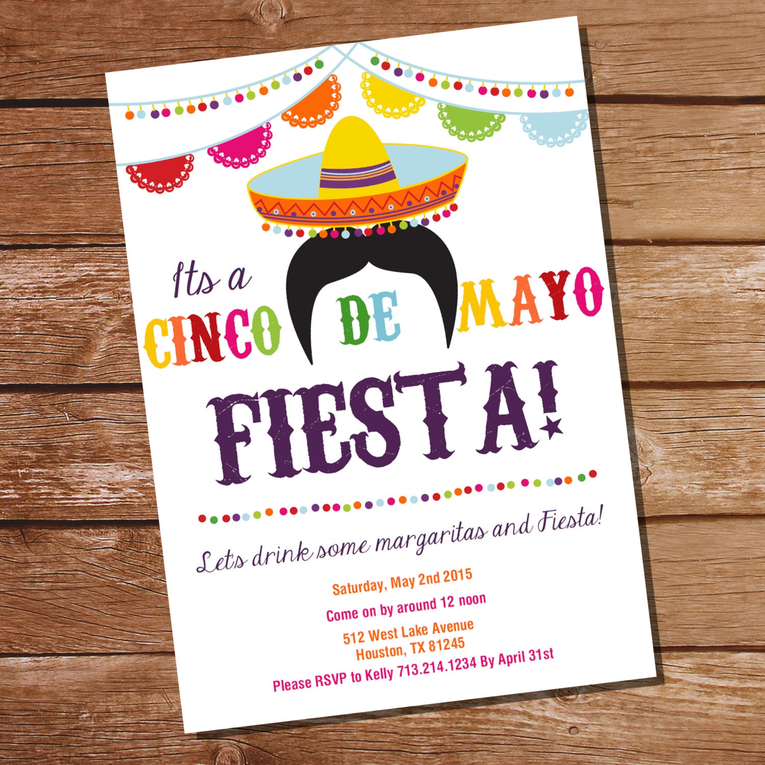 Dinywageman Cinco De Mayo Party Invitations