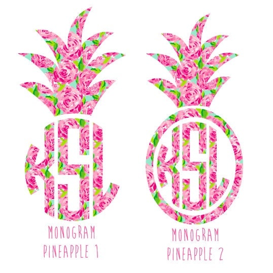 Monogrammed Pineapple Decal Lilly Pulitzer Inspired