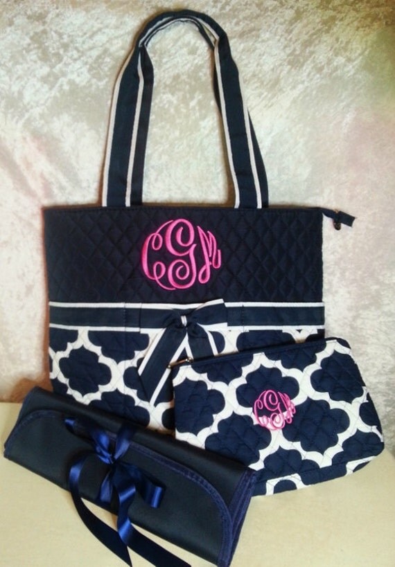 Quatrefoil Diaper Bag Zipper Pouch & Changing Pad with