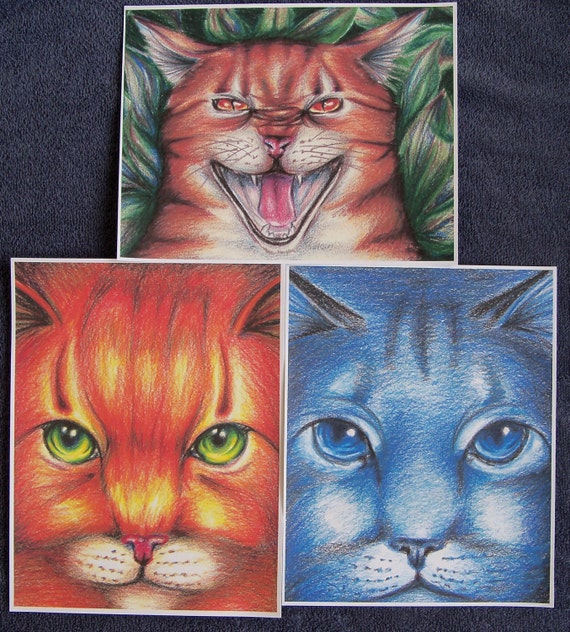 warriors cats firestar bluestar tigerclaw print set