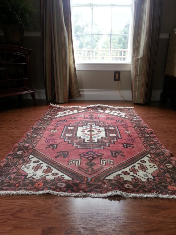 RESERVED FOR BOBBI Vintage Hand Knotted Hand Woven Wool Rug
