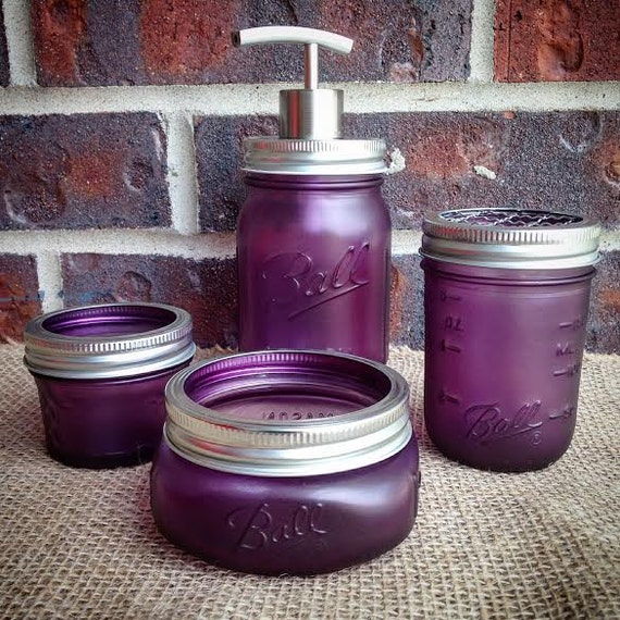 Bathroom AccessoriesRust Resistant Mason Jar Bathroom Set