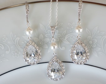 Crystal Bridal Earrings, Crystal Bridal Jewelry Set, Wedding Jewelry Set, Wedding Earrings Swarovski Crystal Earrings Bridal Jewelry