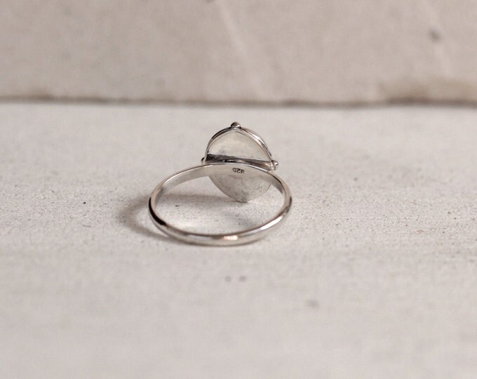 Simple Moonstone Ring, Sterling Silver Rings, Jewelry, Bohemian, Moonstone Jewelry, Moonstone Ring, Gemstone Ring, Gypsy Ring, Boho Ring,