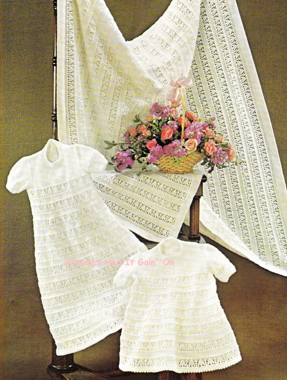 Baby Christening Dress Knitting Pattern Baby Blanket Shawl