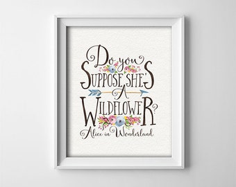 She's a Wildflower Print Vertical Print Alice in