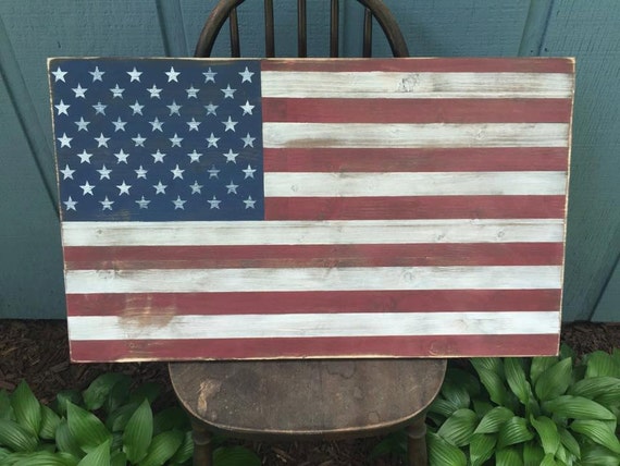 Distressed American Flag Wooden Sign by Signs by by SignsByCaitlin