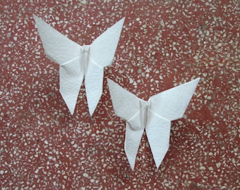 100 Paper Origami Butterfly-Shiny Ivory Color, 5 x 5 inches (12.5 x 12.5 cm) only for 13.00 USD