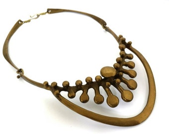 Vintage Rare Jack Boyd Bronze Modernist Necklace
