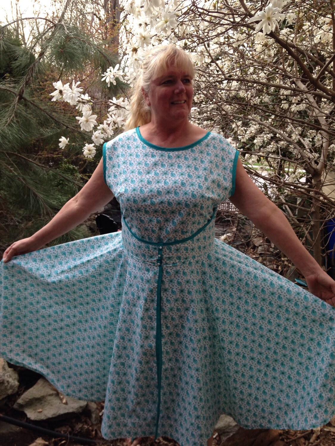 1950's Womens Wrap Dress Walk Away Dress Teal