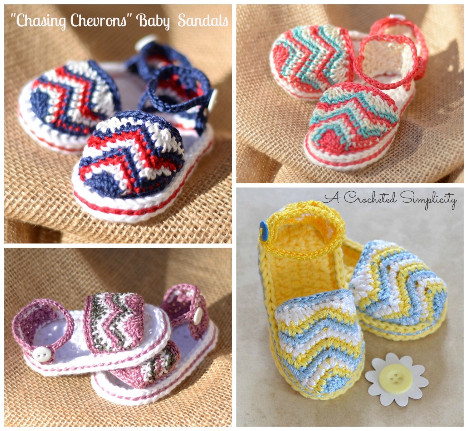 Crochet Pattern: Chasing Chevrons Baby Sandals