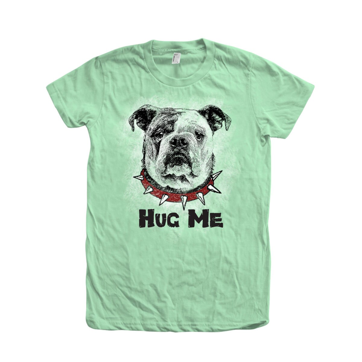 Bulldog Women Tshirt Custom Hand Screen Print American Apparel