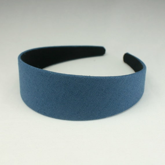 1pc of 40mm 1 1/2 Plastic headband with Blue cotton