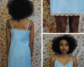 Light Blue Nightie - 1960's Lace Nightgown Light Blue Slip Lace Slip Light Blue Nightgown Lace Nightgown Blue Lace Slip Blue Lace Nightie