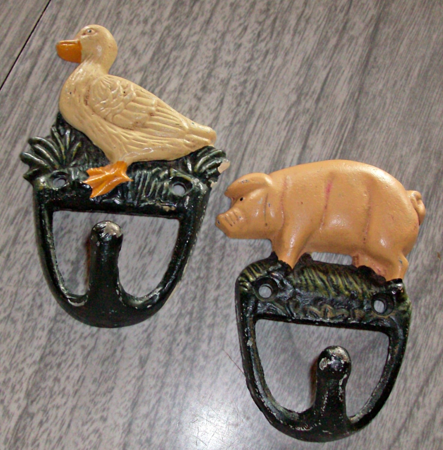 Vintage Cast Iron Farm Animal Coat Hooks Haute Juice