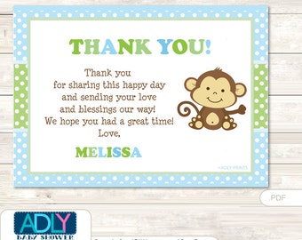 Monkey thank you | Etsy