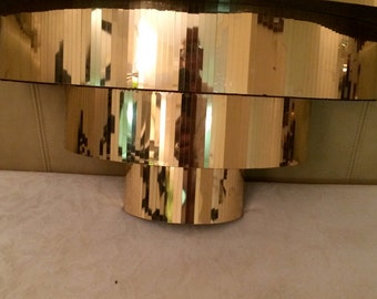 Three tier art deco HOLLYWOOD REGENCY mirrored shelf free shipping