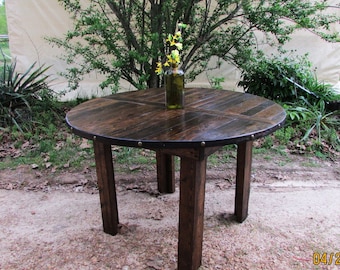 Rustic Whiskey Barrel Style Kitchen Table, Rustic WIne Barrel Table, Reclaimed Wood Table, Rustic Table, Pub Table, Barn Table, Restaurant