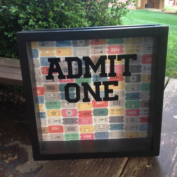 Graduation Gift, Admit One Ticket Stub Box, 12x12, Concert Tickets