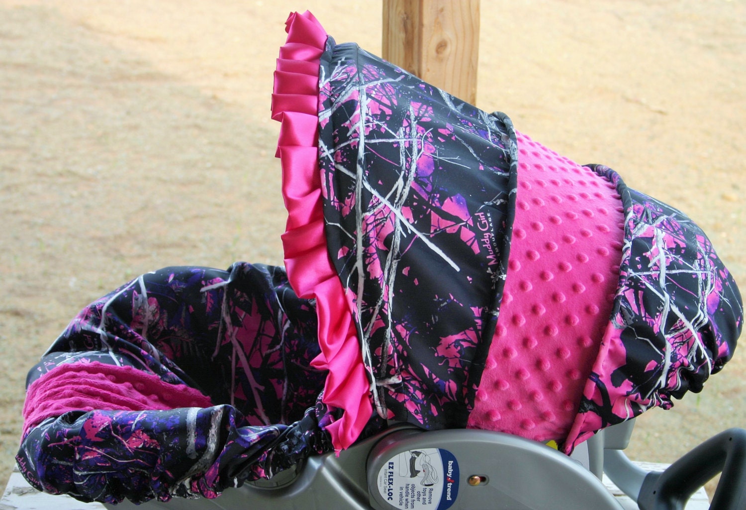 Pink And Purple Muddy Girl Camo Infant Car Seat Cover Hood Zoom