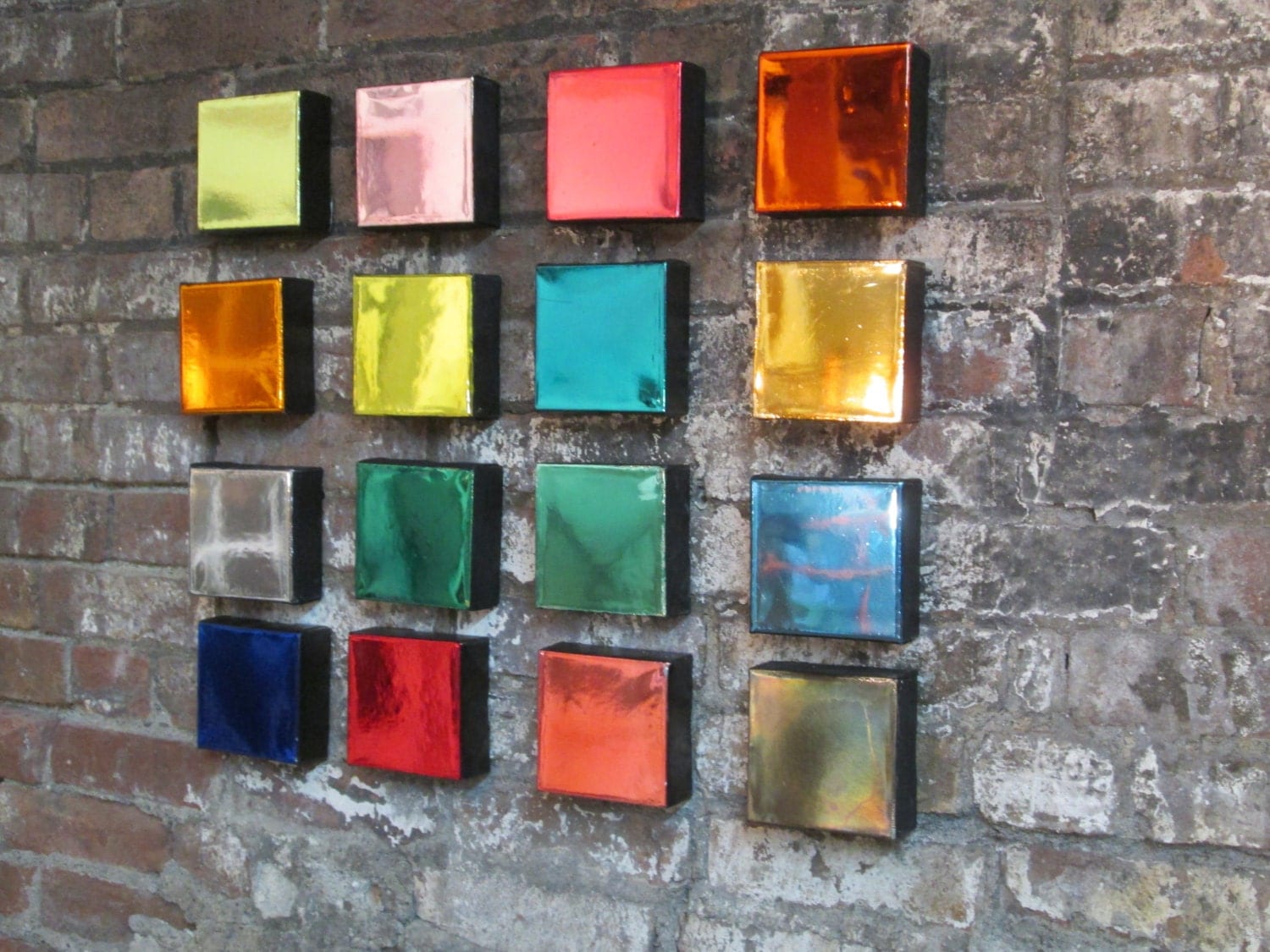 Large Wall Art Set Metallic Wall Art Chrome Art by ChromeConcepts