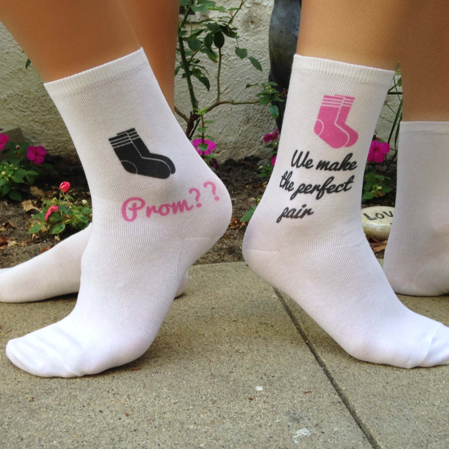 Promposal Socks Prom Date Homecoming Ask To by SockprintsOnEtsy