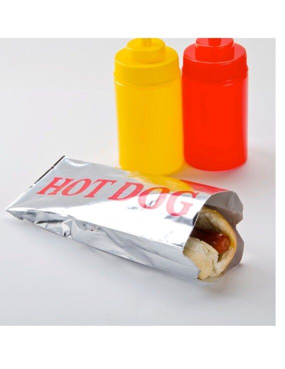 24 Hot Dog Bags Retro Foil Hot Dog Bags Cookouts Ball Games