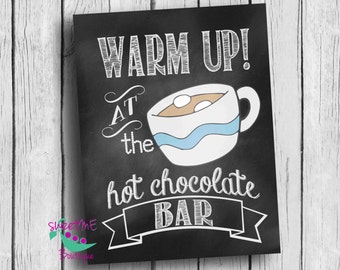 Hot Chocolate bar sign, Birthday Party sign, INSTANT DOWNLOAD, princess party, Baby Shower, Wedding shower