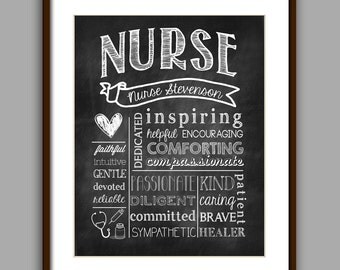 Nurse Gift - Nurse Graduate Gift - Nursing Appreciation Gift - Thank you Nurse - CHALKBOARD Style Printable