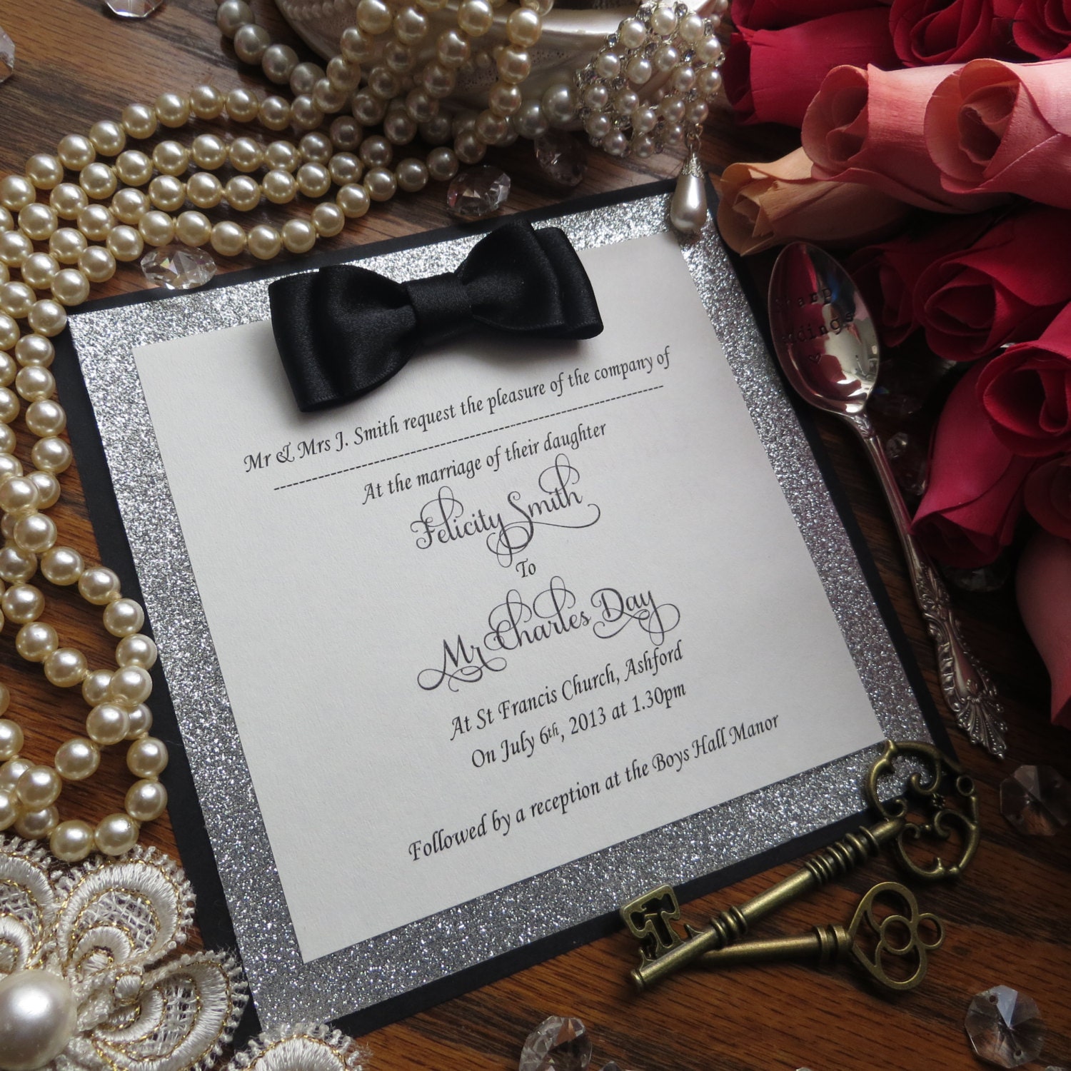 black tie wedding invitations Black tie wedding invite www.copperwillow ...