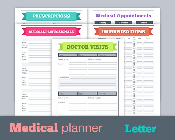 Medical Planner Printables Health and Wellness by AnimaVivo