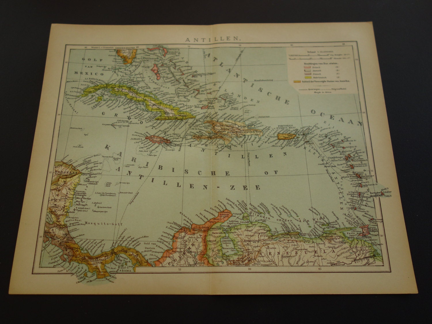 Antique map of the Antilles and Caribbean 1905 by DecorativePrints